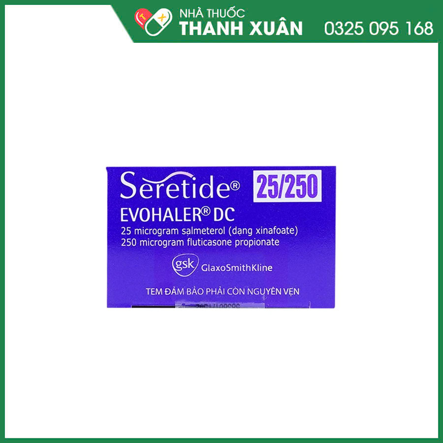 Seretide Evohaler DC 25/250 thuốc điều trị hen và bệnh phổi tắc nghẽn mạn tính (COPD)